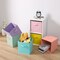 Stero Fabric Storage Bins 6 Pack Fun Colored Durable Storage Cubes with Handles Foldable Cube Baskets for Home, Kids Room, Closet and Toys Organization Cyan, Green, Yellow, Purple, Pink and Peachpuff